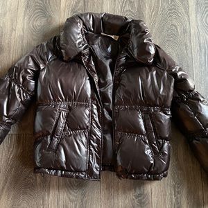 Brown DKNY puffer coat